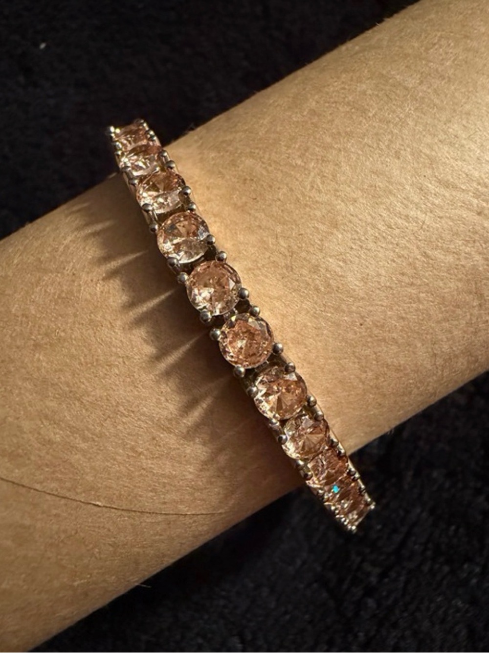 Champagne Round Tennis Bracelet